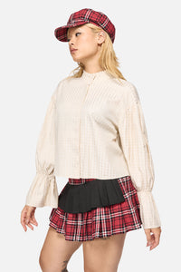 Black Friday - Wolves Goth Blouse - cream