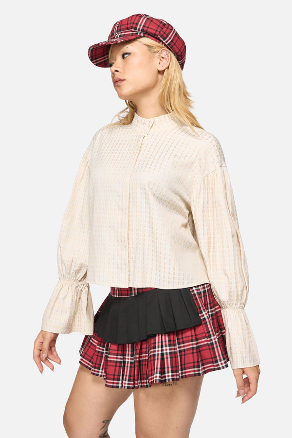 Black Friday - Wolves Goth Blouse - cream
