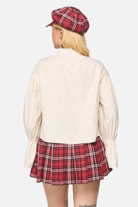 Black Friday - Wolves Goth Blouse - cream
