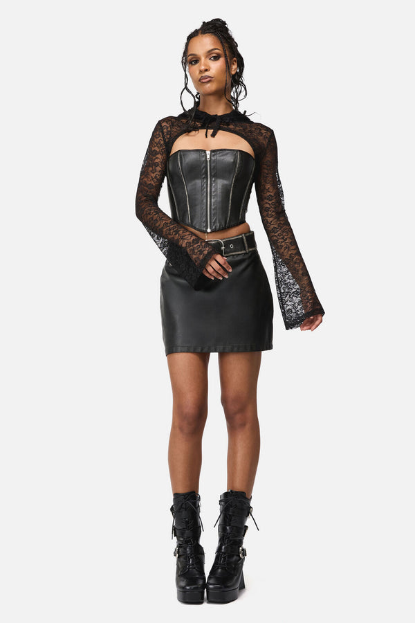Black Friday - Dame Lace Hood Top - black