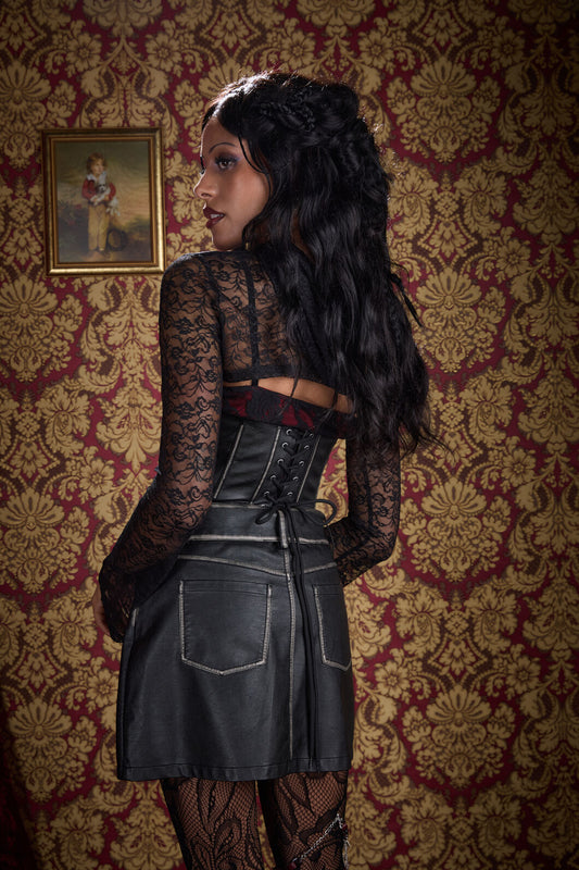 Black Friday - Dame Lace Hood Top - black