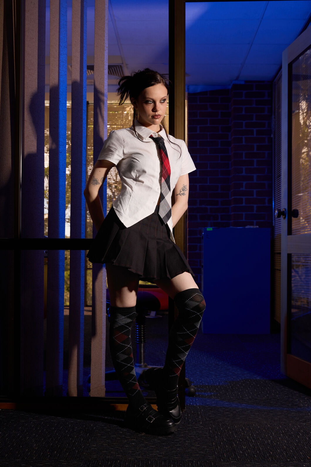 Black Friday - Riot Goth Pleated Skort - black