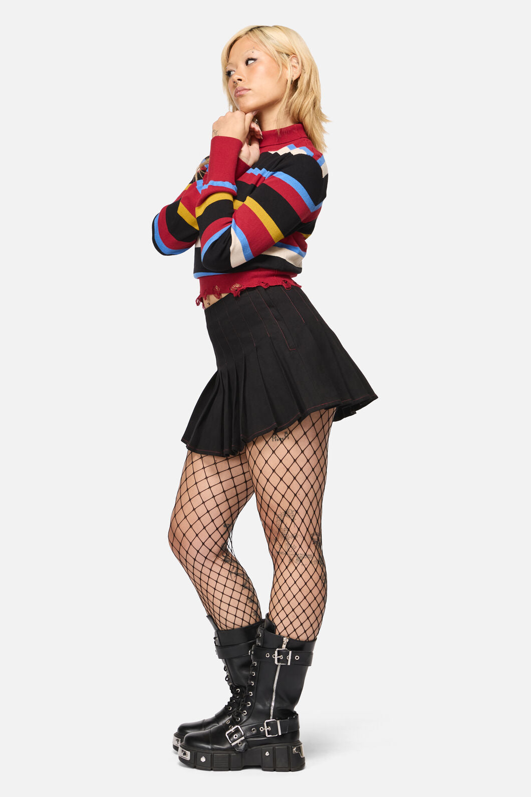 Black Friday - Riot Goth Pleated Skort - black