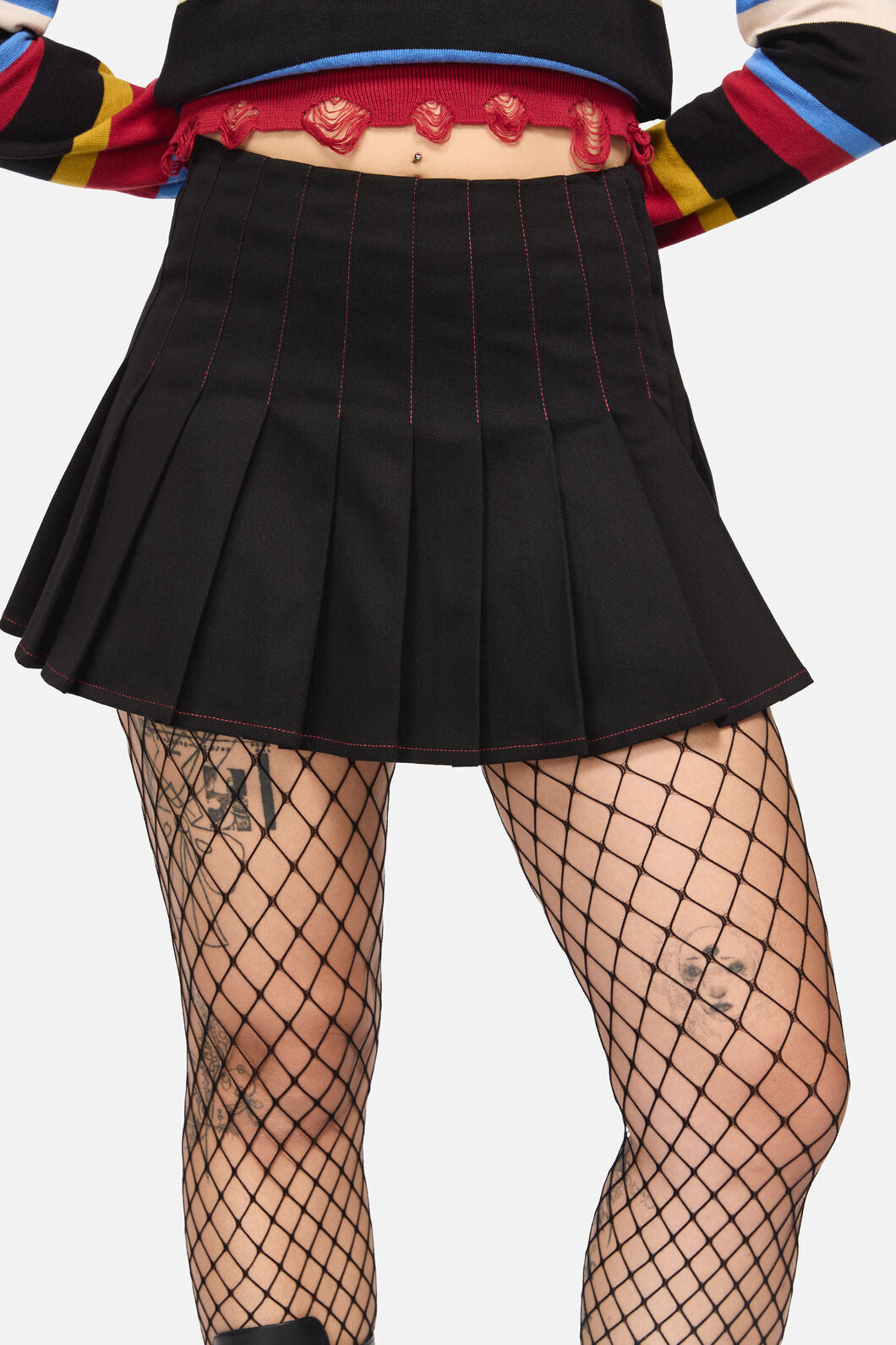 Black Friday - Riot Goth Pleated Skort - black