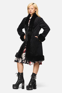 Black Friday - Wolves Velvet Coat - black