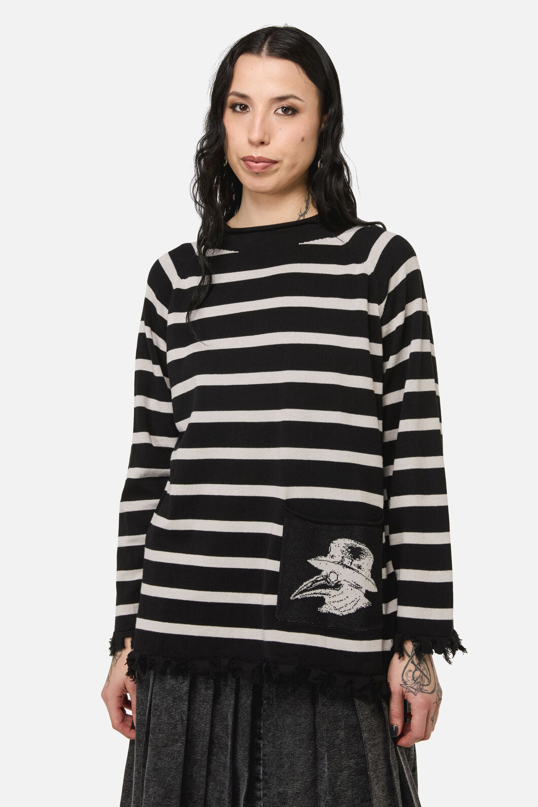 Black Friday - Grim Goth Stripe Knit - black