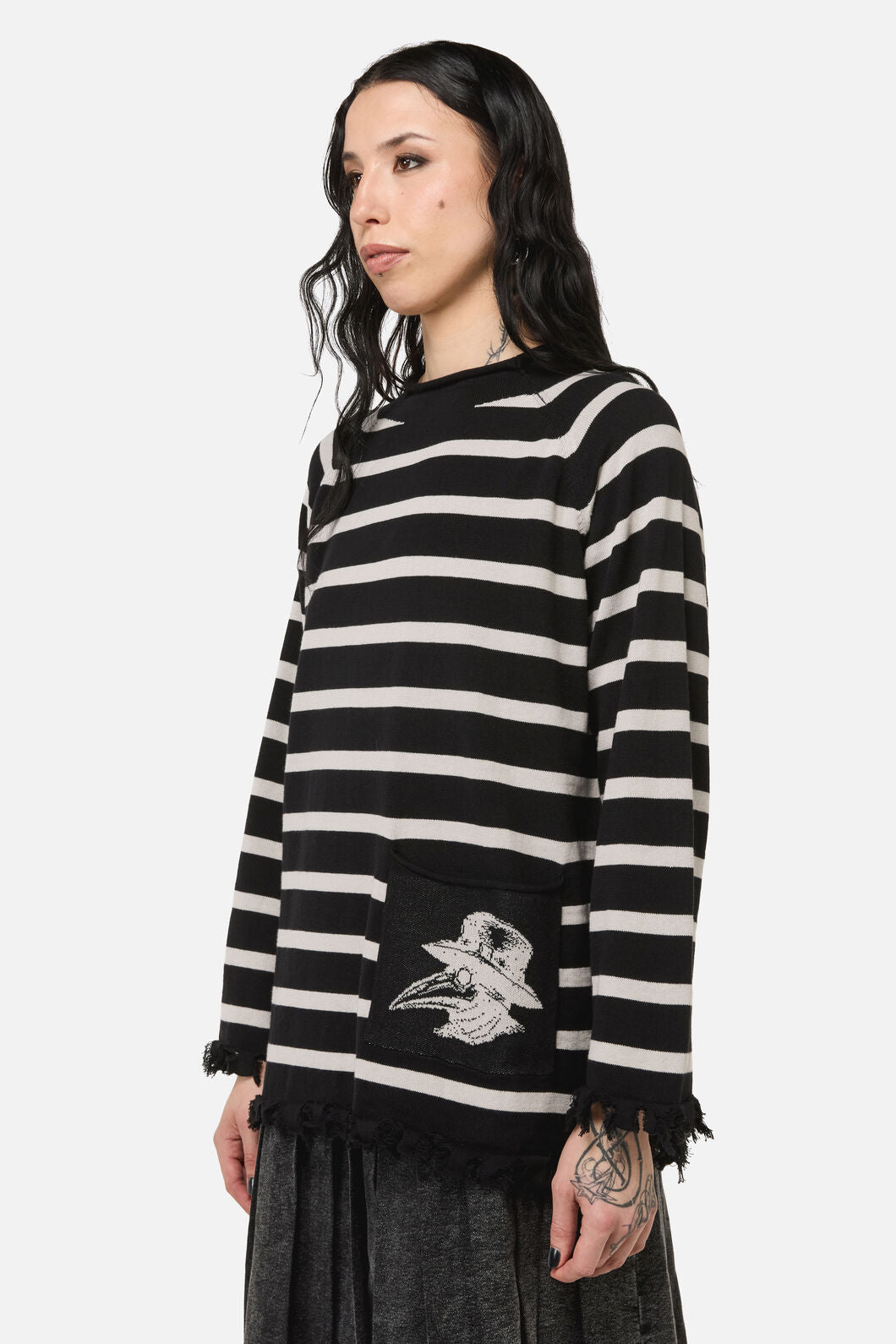 Black Friday - Grim Goth Stripe Knit - black