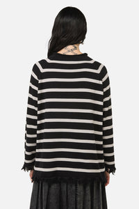Black Friday - Grim Goth Stripe Knit - black