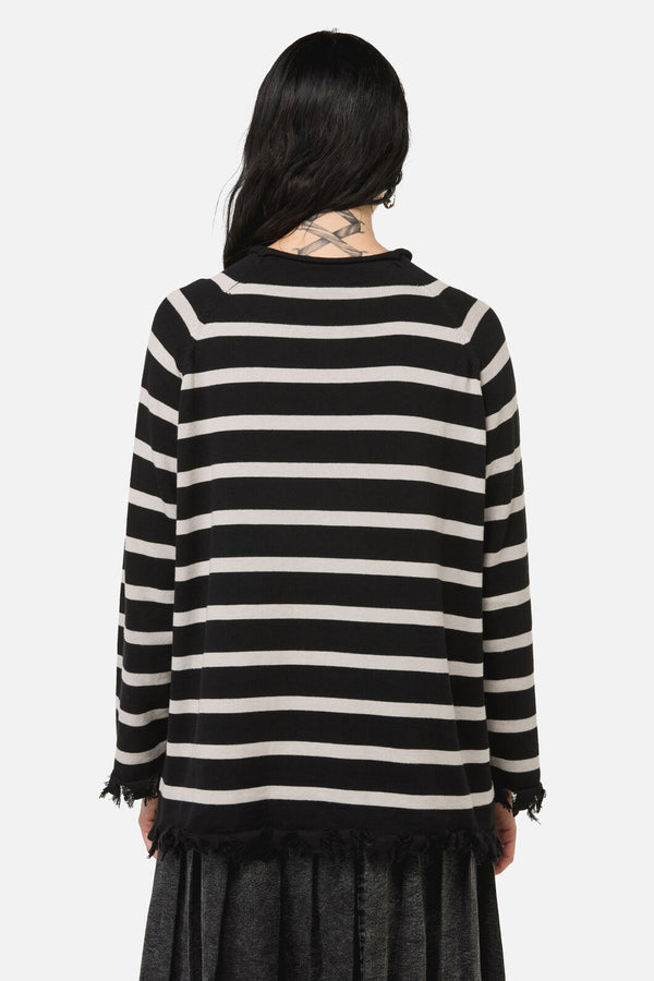 Black Friday - Grim Goth Stripe Knit - black