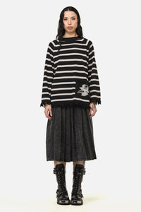 Black Friday - Grim Goth Stripe Knit - black