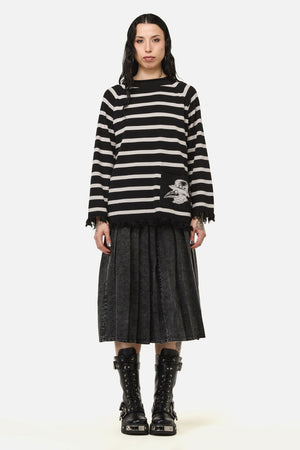 Black Friday - Grim Goth Stripe Knit - black