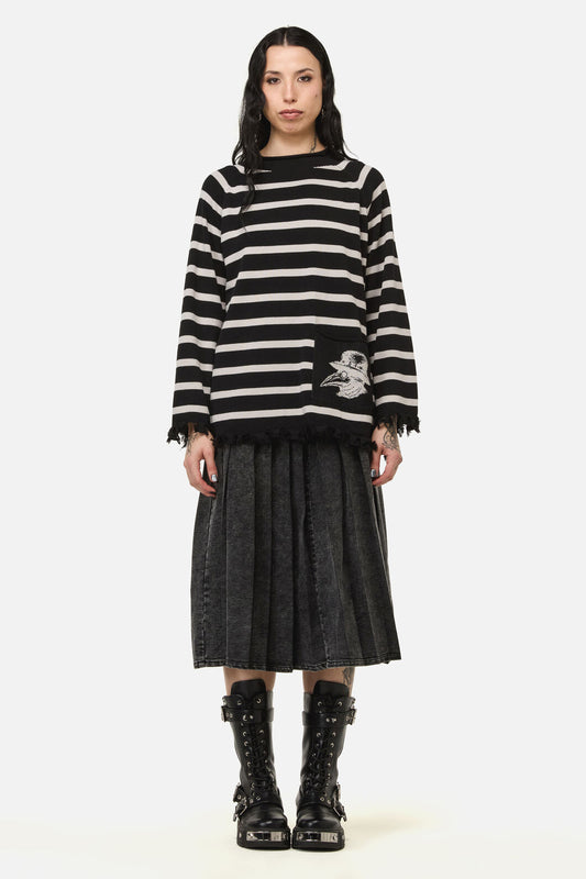 Black Friday - Grim Goth Stripe Knit - black