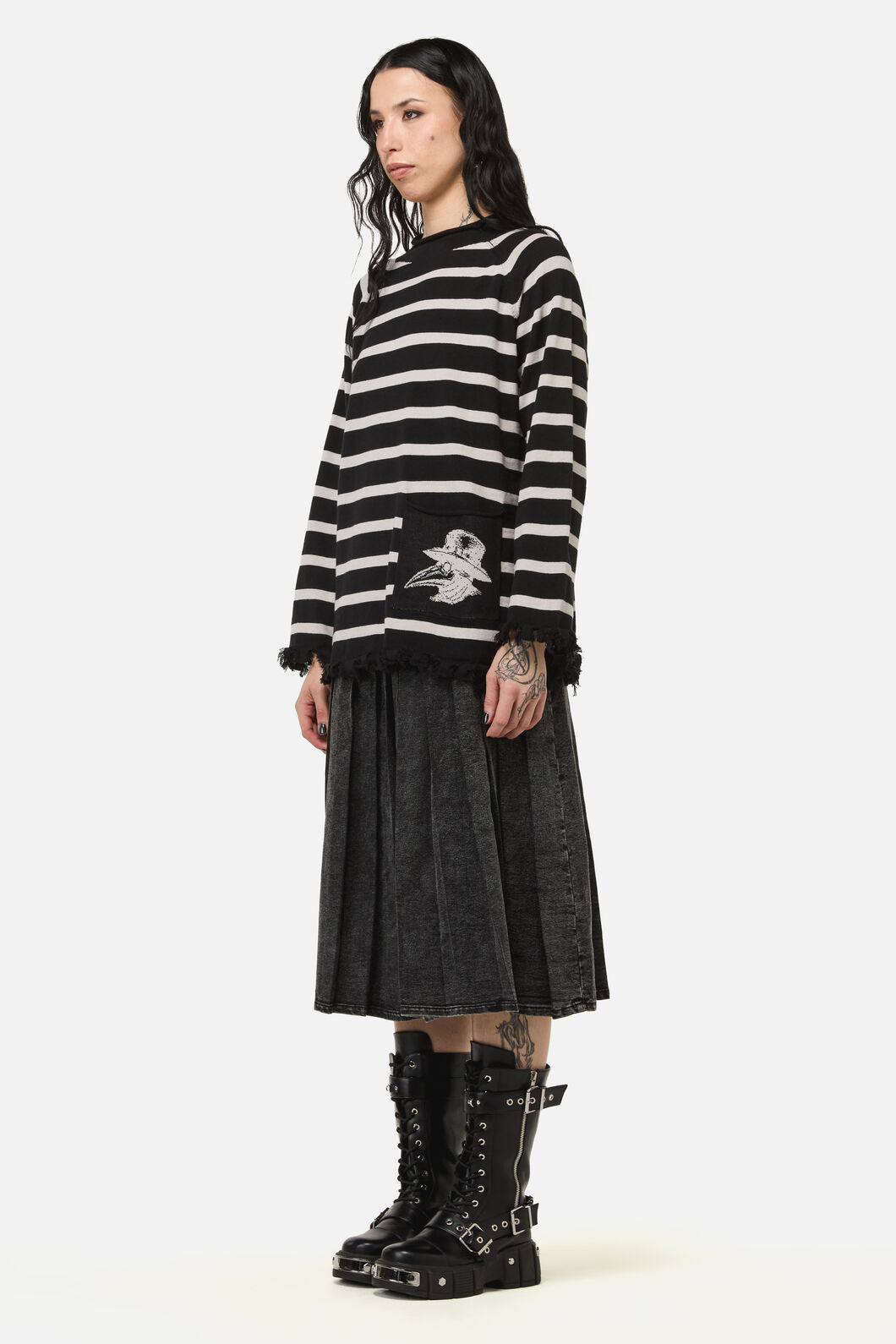 Black Friday - Grim Goth Stripe Knit - black