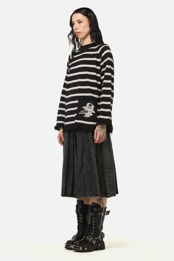 Black Friday - Grim Goth Stripe Knit - black