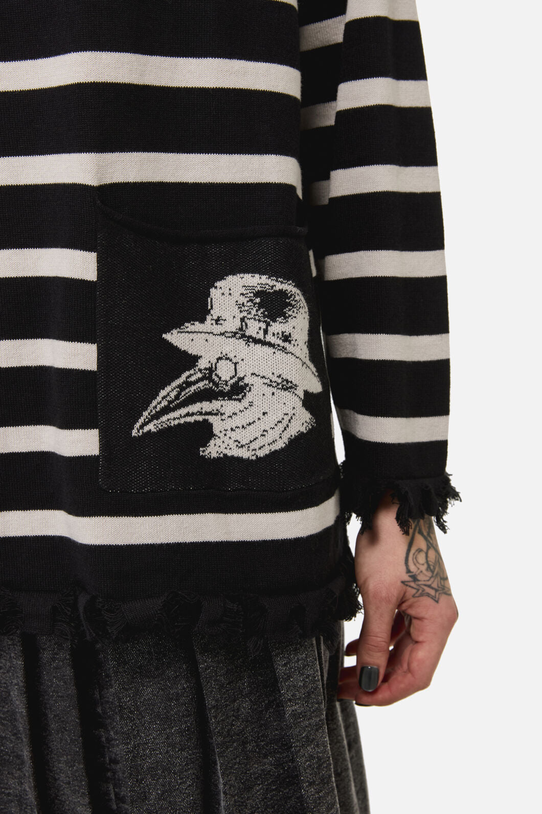Black Friday - Grim Goth Stripe Knit - black