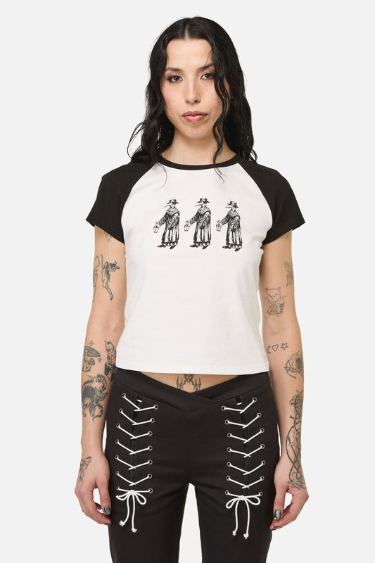 Black Friday - Grim Goth Raglan Tee - cream