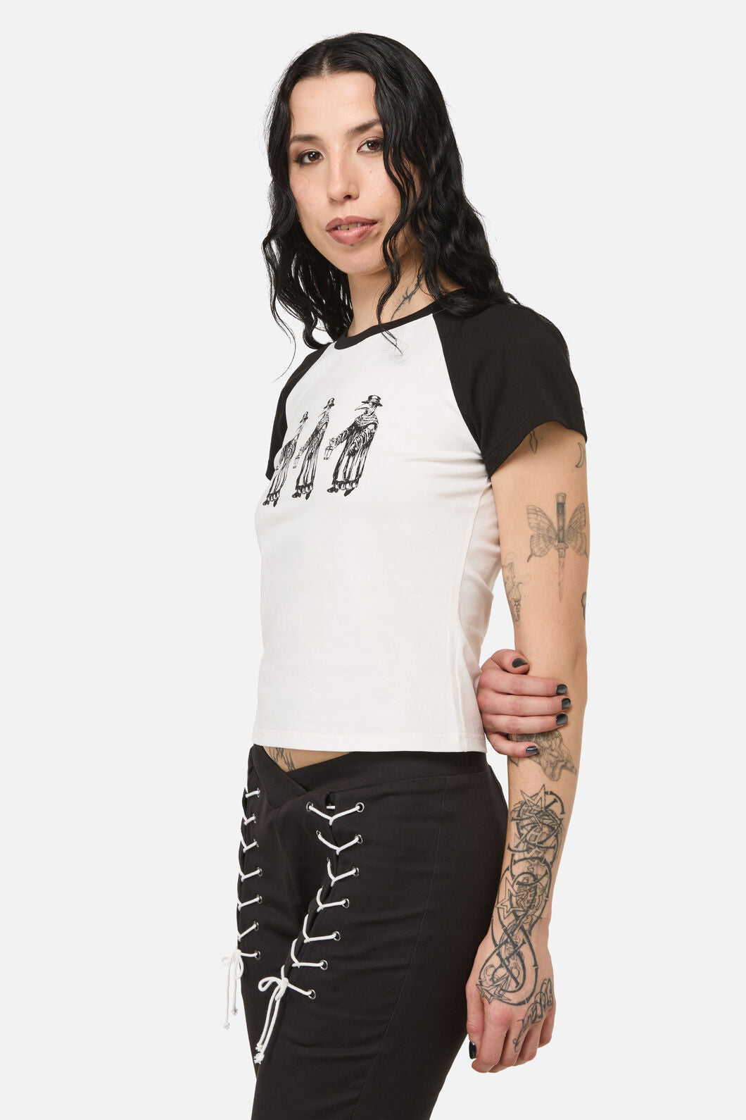 Black Friday - Grim Goth Raglan Tee - cream