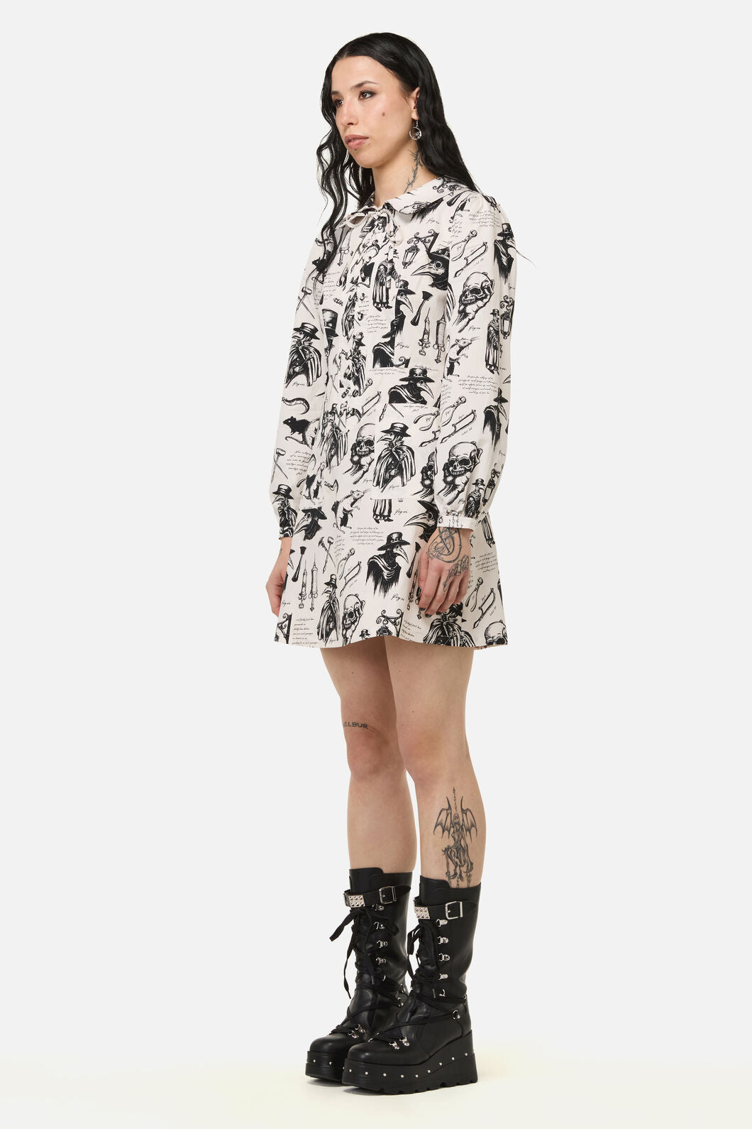 Black Friday - Plague Doctor Goth Dress - cream