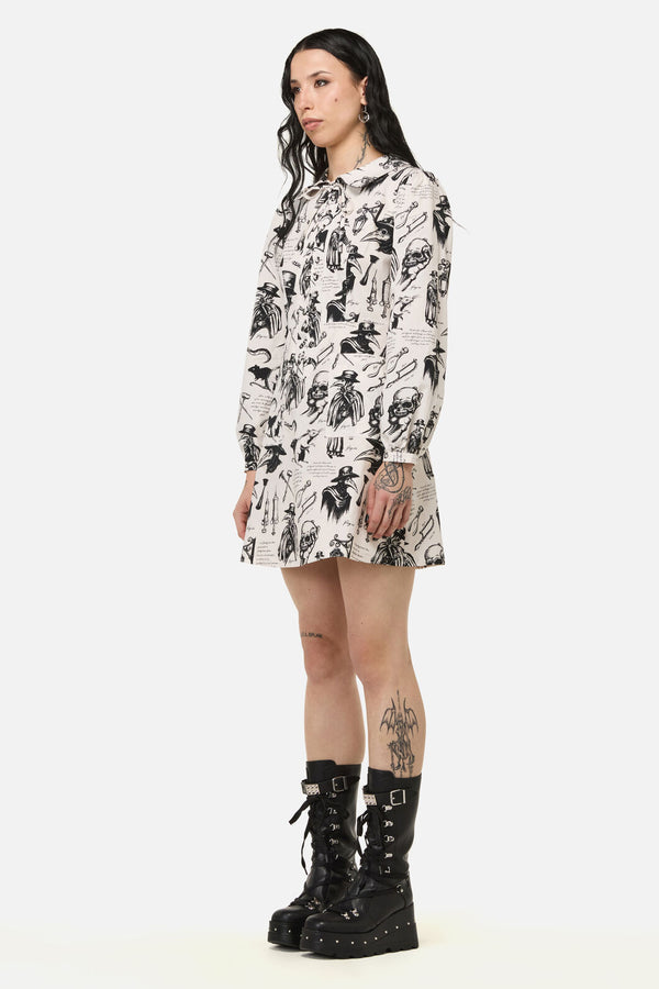 Black Friday - Plague Doctor Goth Dress - cream