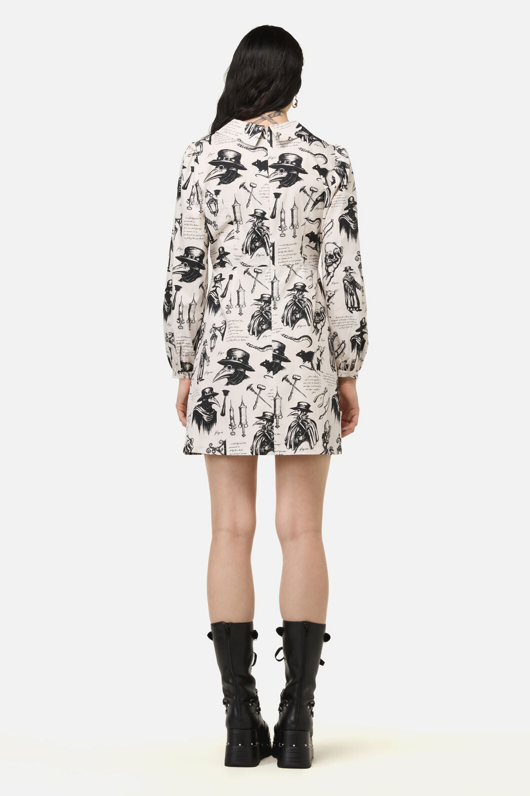 Black Friday - Plague Doctor Goth Dress - cream