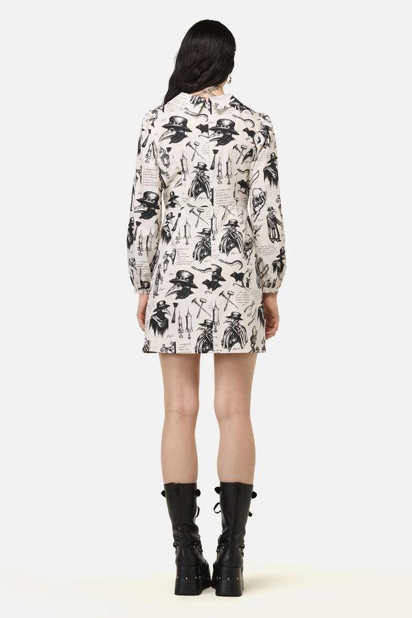 Black Friday - Plague Doctor Goth Dress - cream