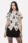 Black Friday - Plague Doctor Goth Blouse - cream