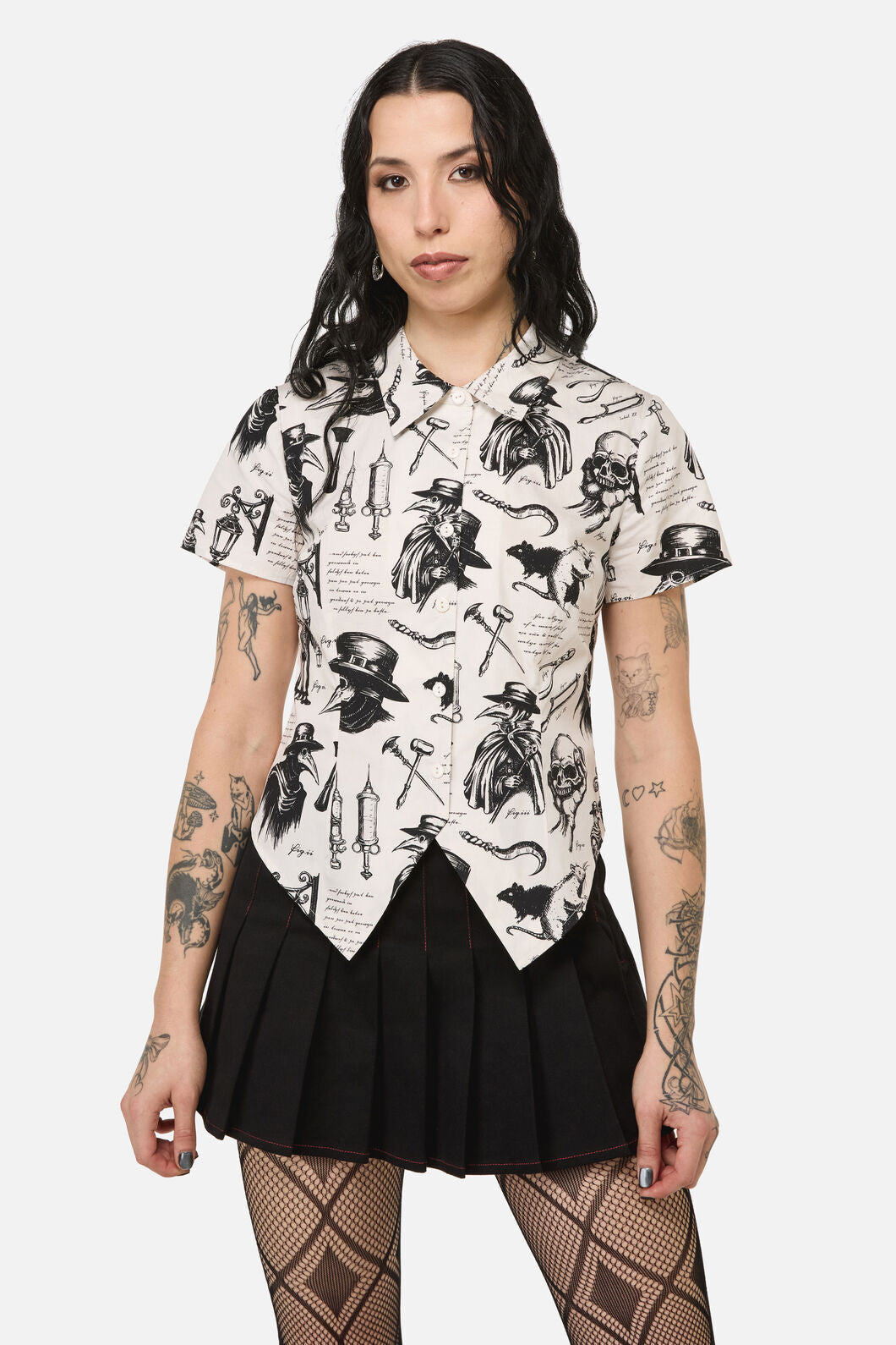 Black Friday - Plague Doctor Goth Blouse - cream