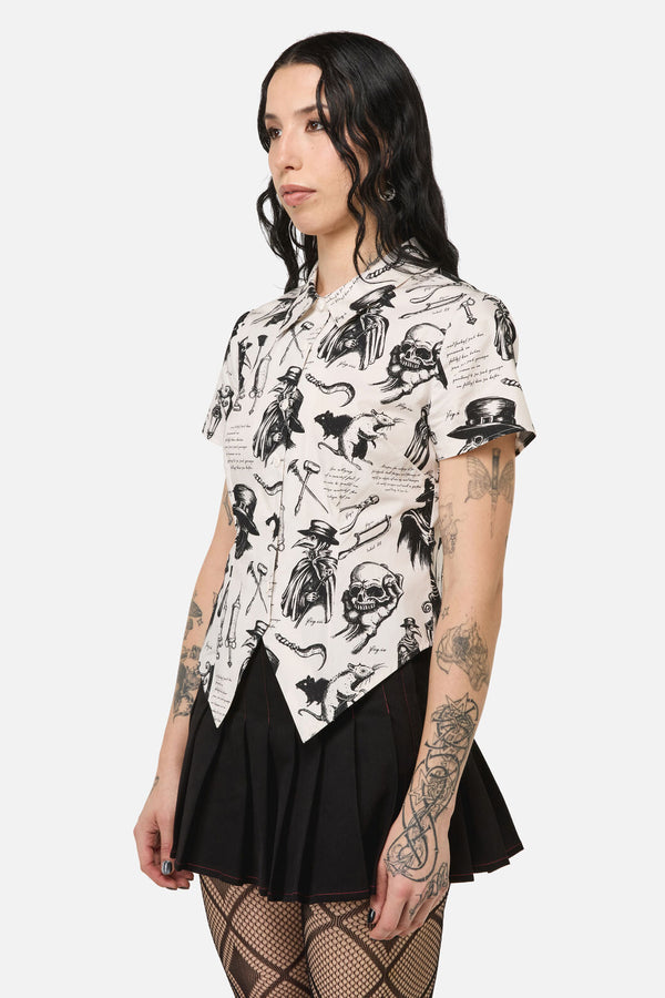 Black Friday - Plague Doctor Goth Blouse - cream