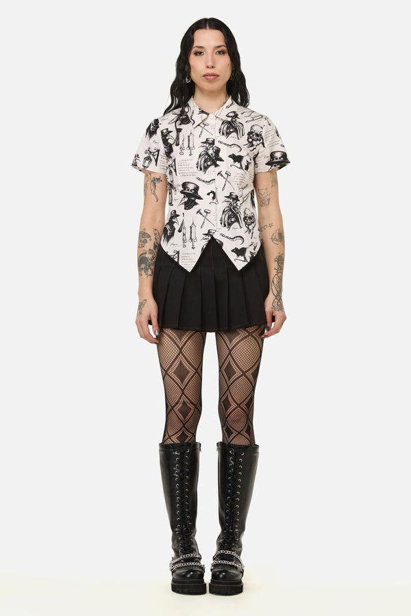 Black Friday - Plague Doctor Goth Blouse - cream