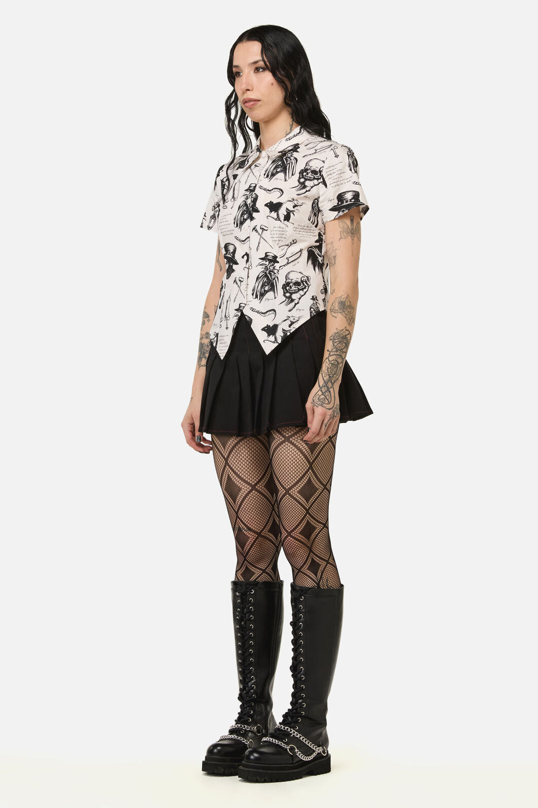 Black Friday - Plague Doctor Goth Blouse - cream
