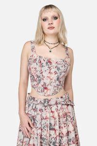 Black Friday - Lesions Tartan Goth Corset Top - multi