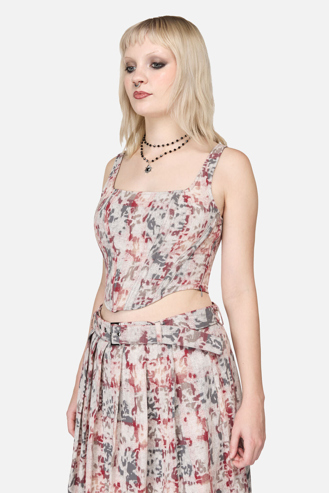 Black Friday - Lesions Tartan Goth Corset Top - multi