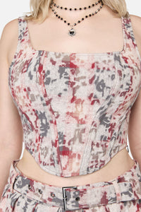 Black Friday - Lesions Tartan Goth Corset Top - multi
