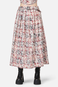 Black Friday - Lesions Tartan Goth Midi Skirt - multi