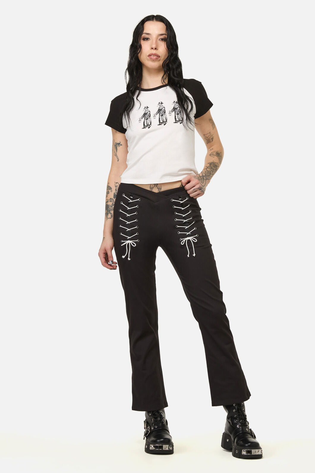 Black Friday - Link Lacing Flare Pant - black