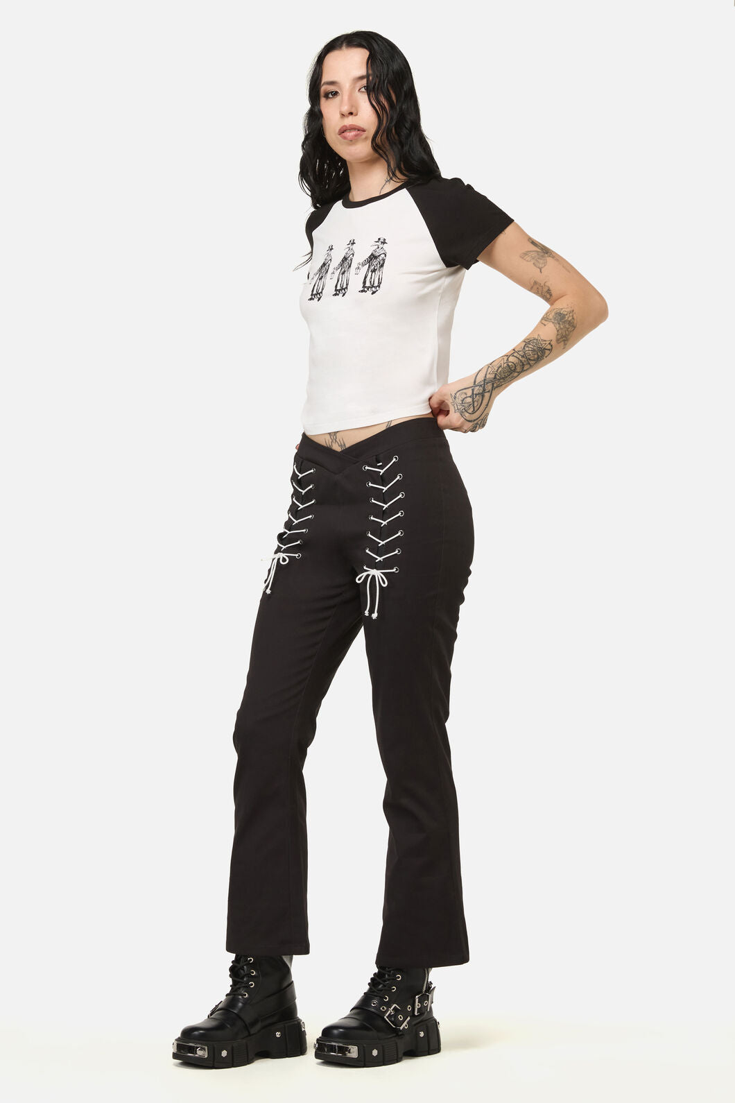 Black Friday - Link Lacing Flare Pant - black