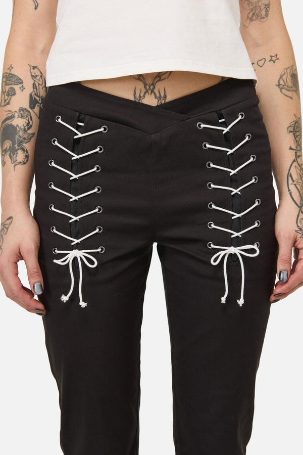 Black Friday - Link Lacing Flare Pant - black