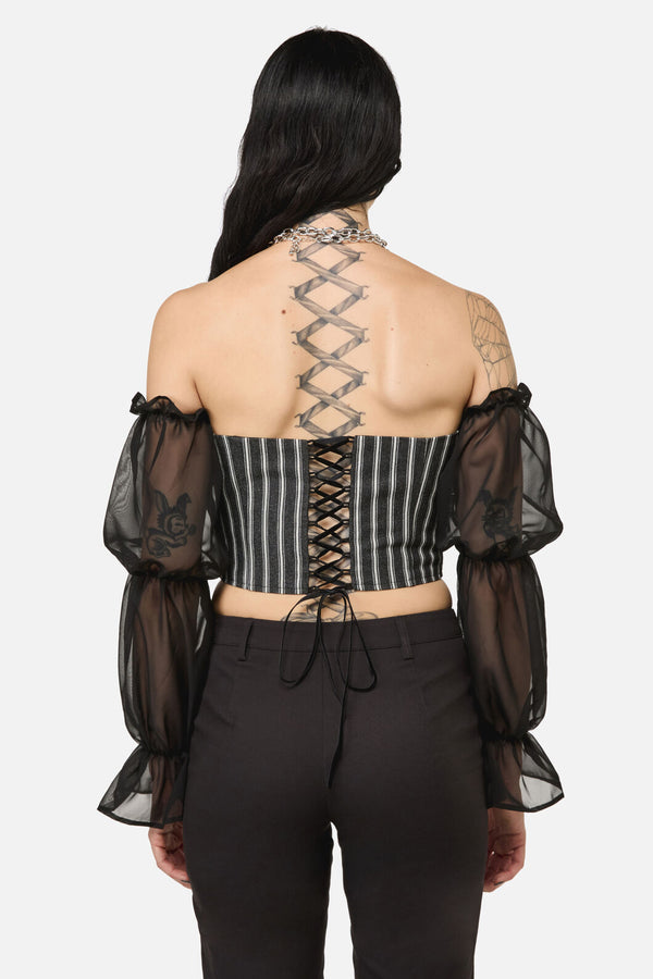 Black Friday - Link Pin Stripe Top - black