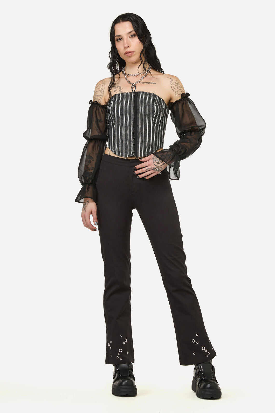 Black Friday - Link Pin Stripe Top - black