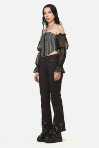 Black Friday - Link Pin Stripe Top - black