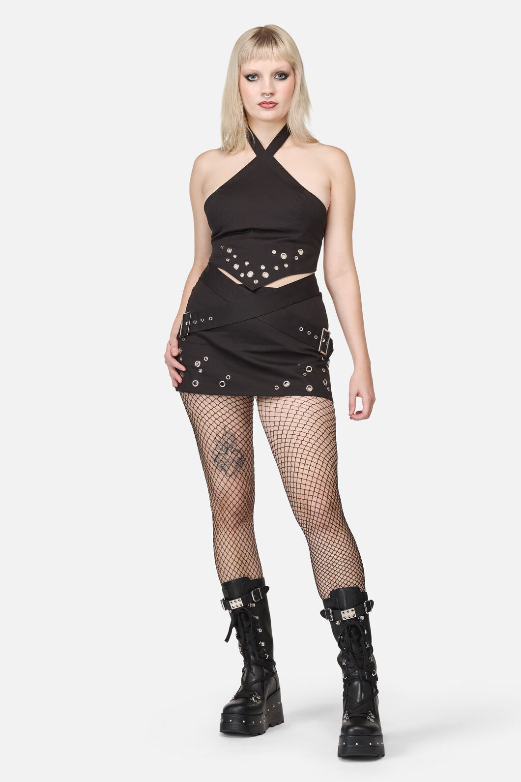 Black Friday - Enamored Goth Halter Top - black