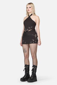 Black Friday - Enamored Goth Halter Top - black