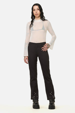 Black Friday - Enamored Eyelet Goth Pant - black