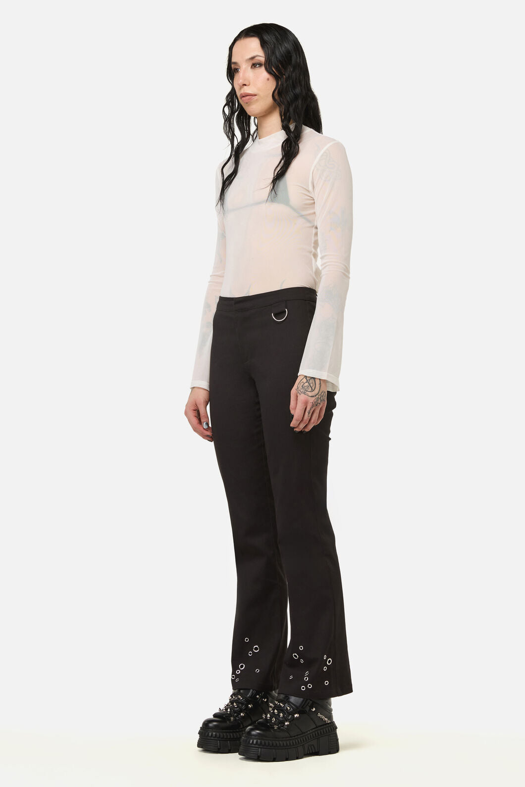 Black Friday - Enamored Eyelet Goth Pant - black
