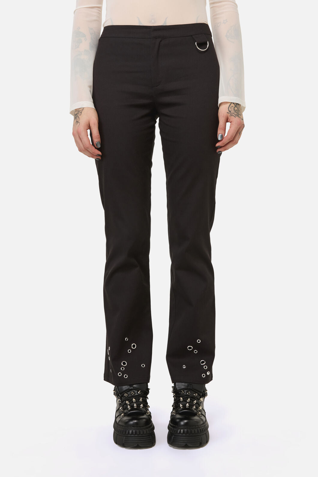 Black Friday - Enamored Eyelet Goth Pant - black