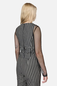 Black Friday - Link Pinstripe Vest - black-white