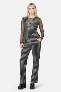 Black Friday - Link Pinstripe Vest - black-white