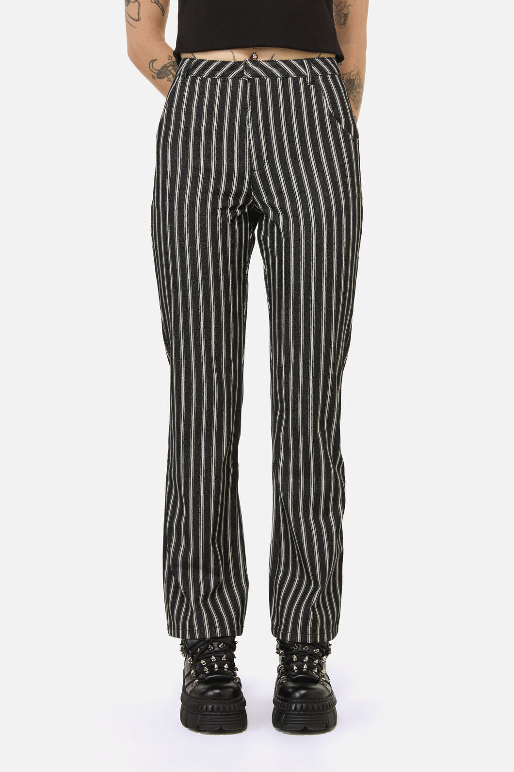 Black Friday - Link Pinstripe Pant - black-white