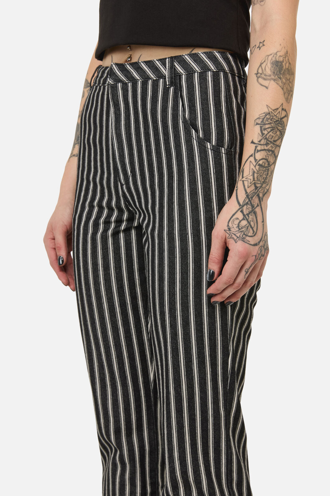 Black Friday - Link Pinstripe Pant - black-white