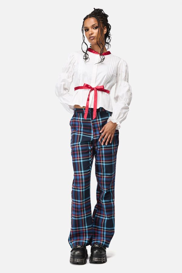 Black Friday - Dame Long Sleeve Ribbon Blouse - white